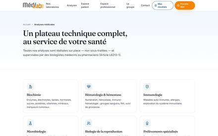 Médilab-Group — analyses page
