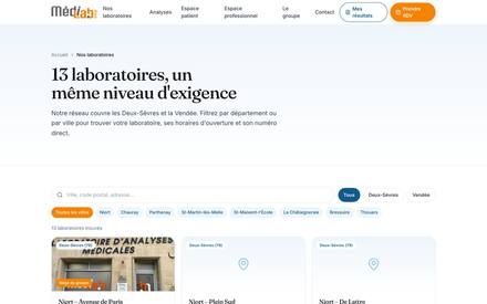 Médilab-Group — laboratoires page