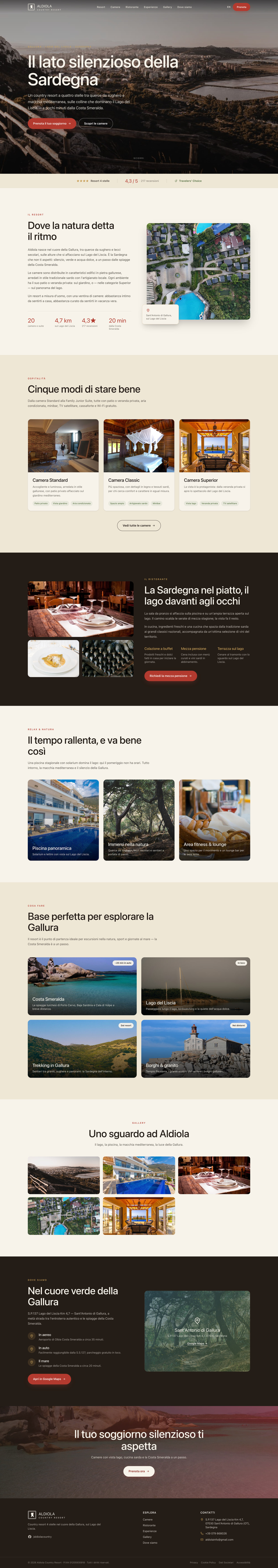 Aldiola Country Resort — restaurant page