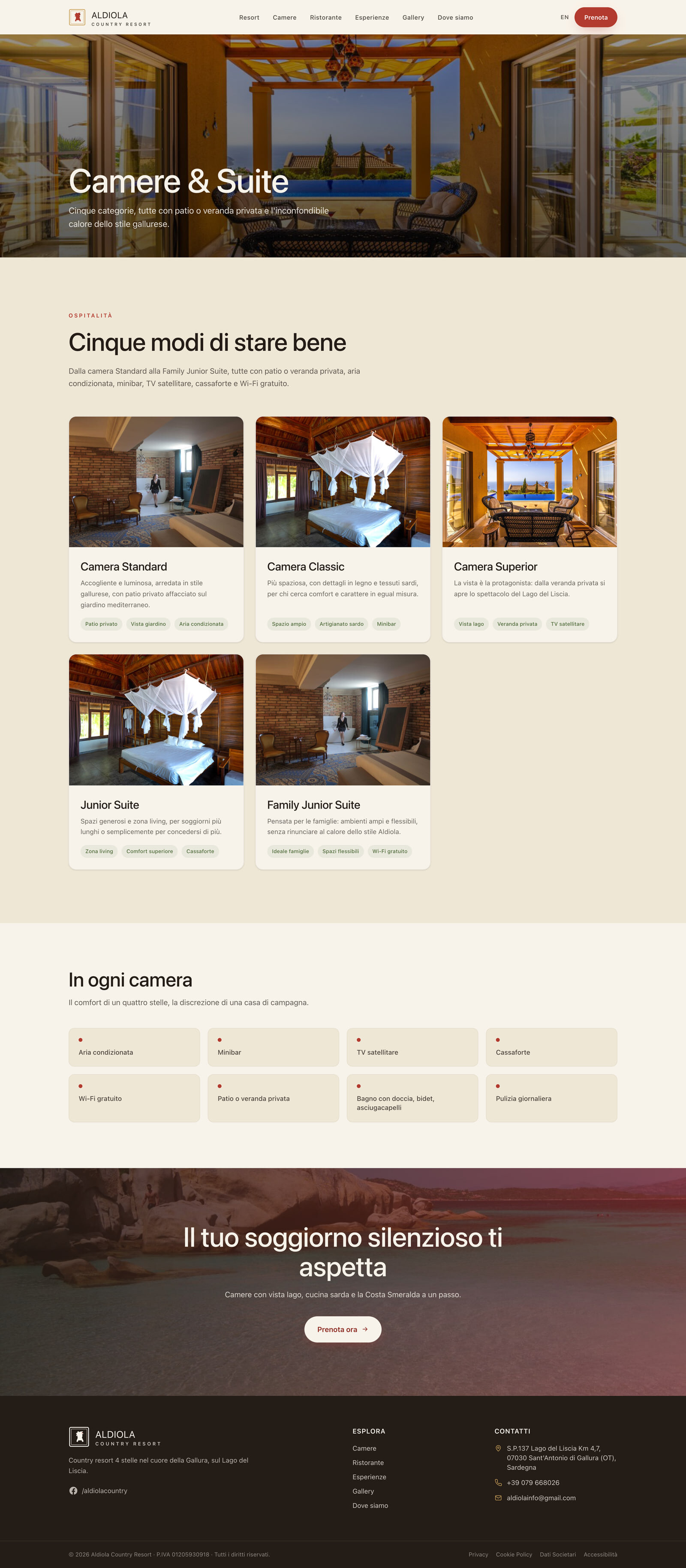 Aldiola Country Resort — rooms page