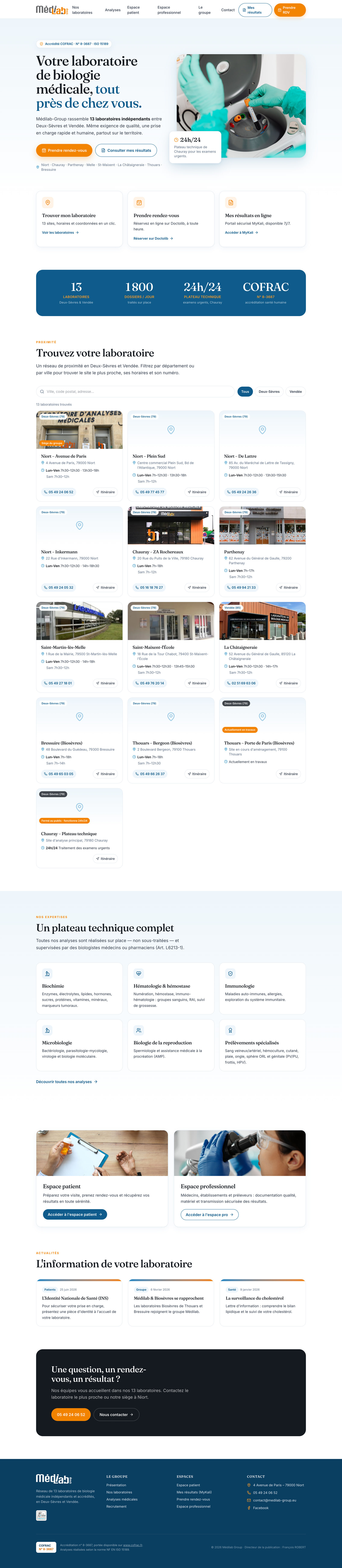 Médilab-Group — analyses page